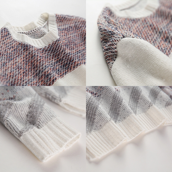 Стилен дамски дебел пуловер в бял цвят