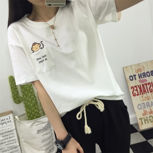 Ежедневна блуза с къс ръкав с различни анимационни герои . 