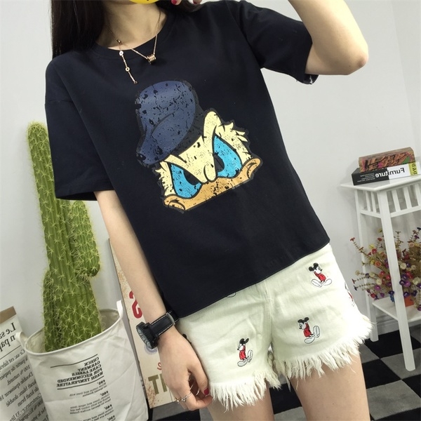 Ежедневна блуза с къс ръкав с различни анимационни герои . 