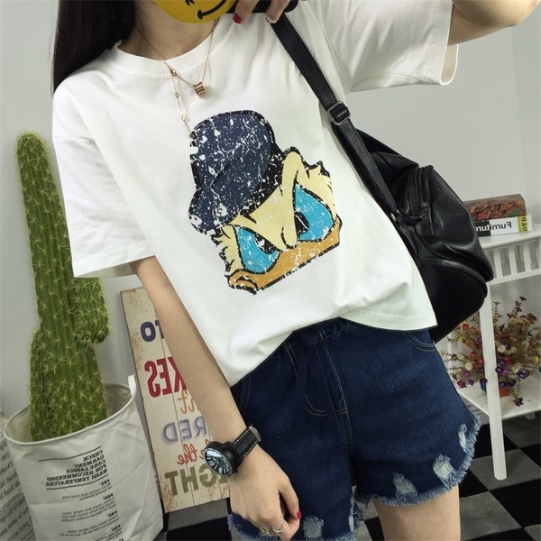 Ежедневна блуза с къс ръкав с различни анимационни герои . 