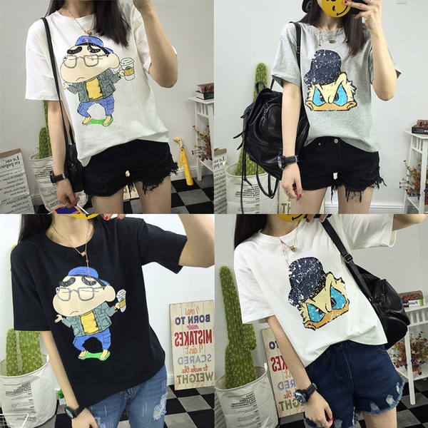 Ежедневна блуза с къс ръкав с различни анимационни герои . 