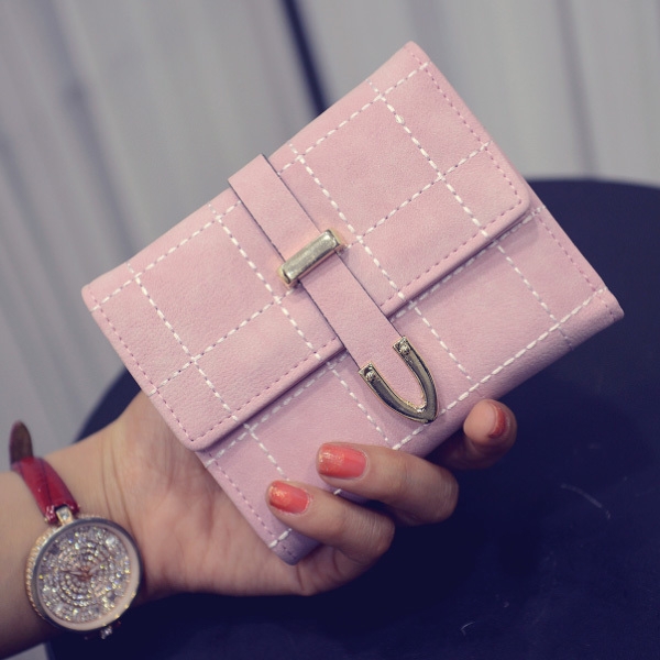 Дамско малко удобно портмоне за жени в розов, син, светлосин,цикламен и черен цвят