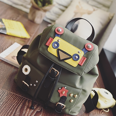 Дамска раница в сив, черен, зелен и камуфлаж. 