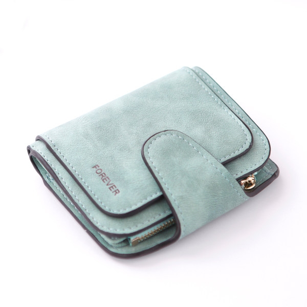 Дамски стилен портфейл в 2 размера, в черен, сив, светлосин, розов и бежов цвят