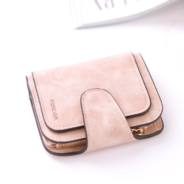 Дамски стилен портфейл в 2 размера, в черен, сив, светлосин, розов и бежов цвят