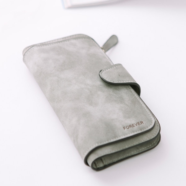 Дамски стилен портфейл в 2 размера, в черен, сив, светлосин, розов и бежов цвят