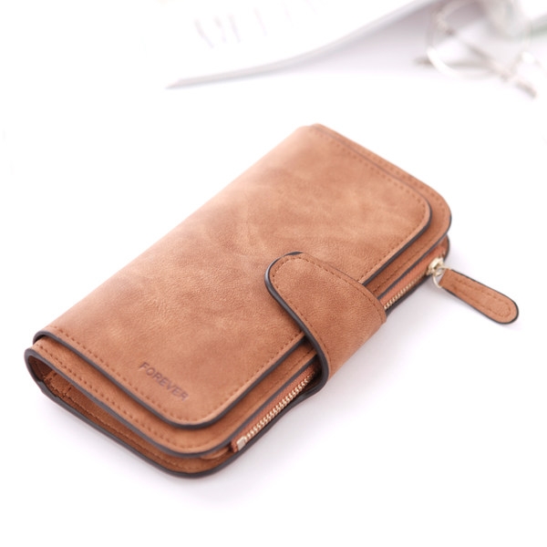 Дамски стилен портфейл в 2 размера, в черен, сив, светлосин, розов и бежов цвят