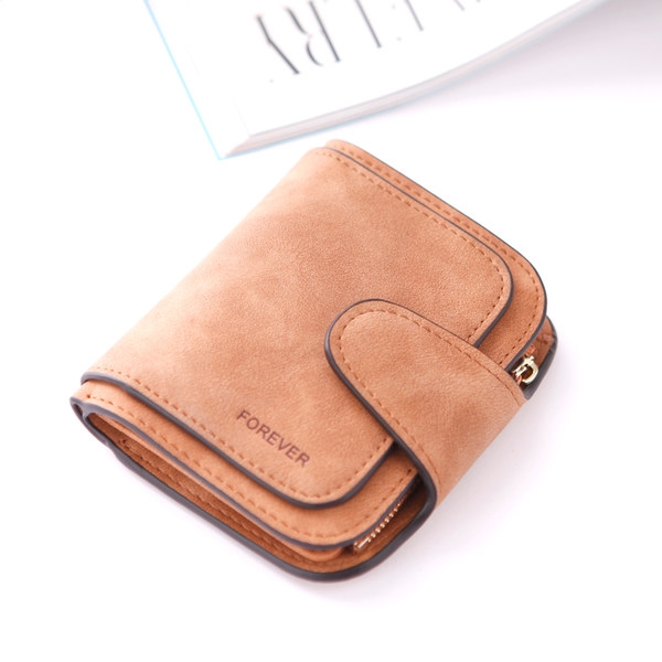 Дамски стилен портфейл в 2 размера, в черен, сив, светлосин, розов и бежов цвят