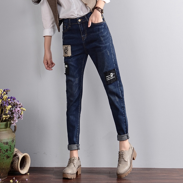 Ежедневни дамски дънки в няколко модела - тип - широки