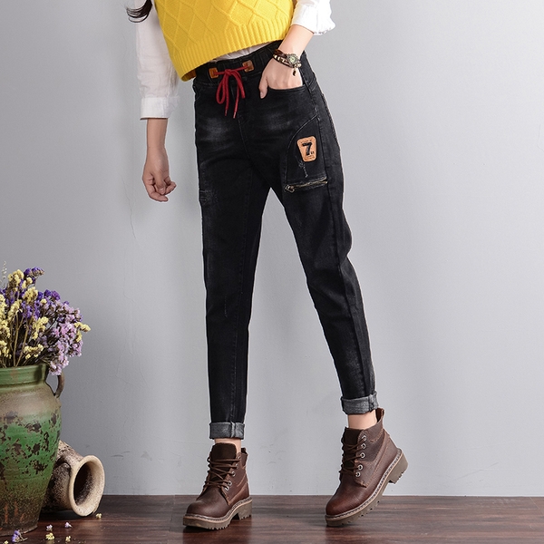 Ежедневни дамски дънки в няколко модела - тип - широки