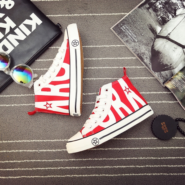 Дамски кецовв с връзки в три цвята - черен, червен и син, 