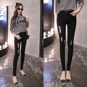 Γυναικεία μαύρα Slim Jeans