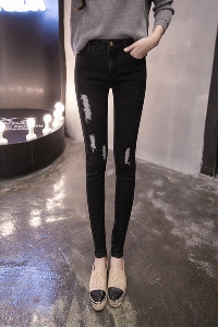 Γυναικεία μαύρα Slim Jeans