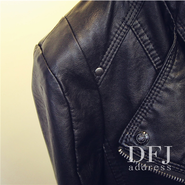 Дамско кожено стилно яке в 2 модела - за пролетта и есента и зимен модел, в черен, розов и тъмносив цвят