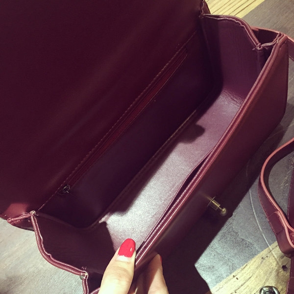 Дамска елегантна малка чанта с дълга дръжка верижка: Бордо, Черна, Сива, Синя