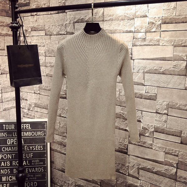 Χειμώνας κυρίες φόρεμα με μακριά μανίκια και ελαφρώς πόλο σε διάφορα χρώματα