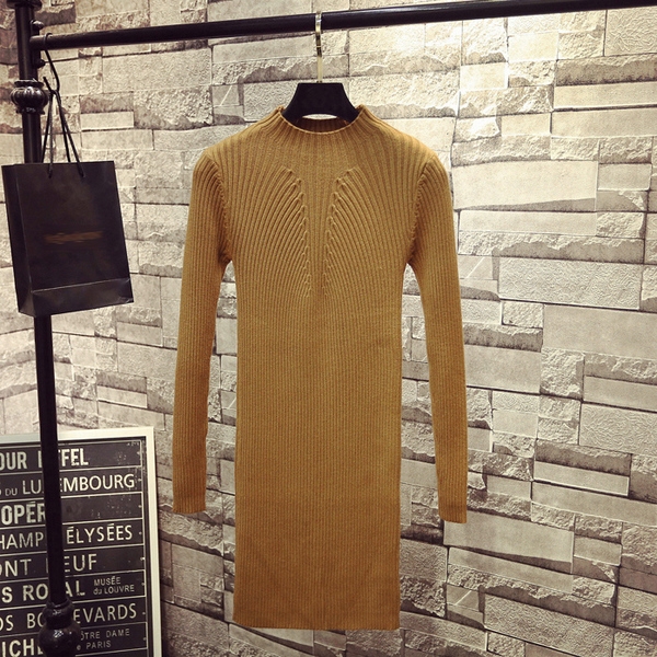 Χειμώνας κυρίες φόρεμα με μακριά μανίκια και ελαφρώς πόλο σε διάφορα χρώματα