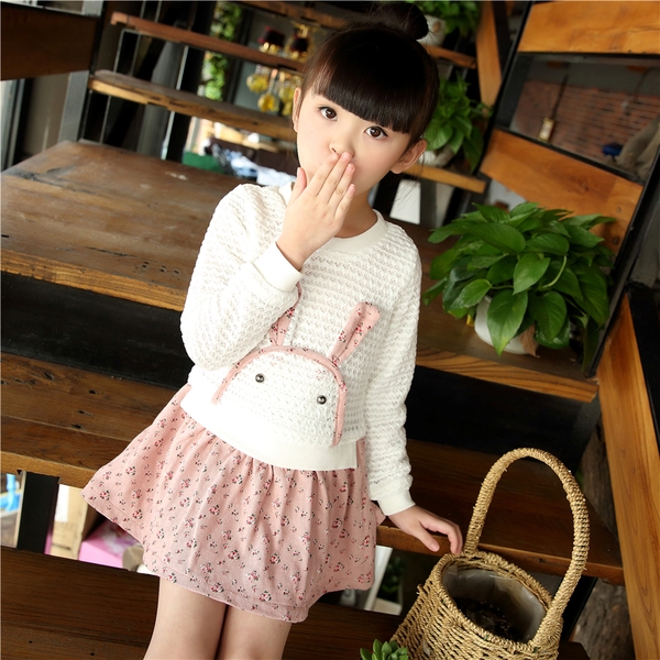 Φορέματα παιδικά για κορίτσια σε ροζ, πράσινο και γκρι