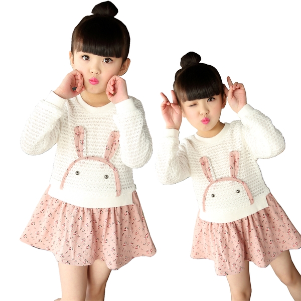 Φορέματα παιδικά για κορίτσια σε ροζ, πράσινο και γκρι