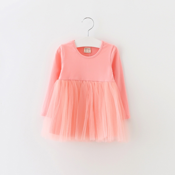 Φορέματα παιδικά με μακρύ μανίκι-shirt σε 5 χρώματα.