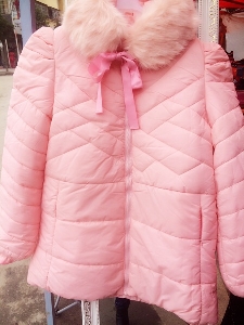 Дамско зимно яке с пух в два цвята розово и синьо