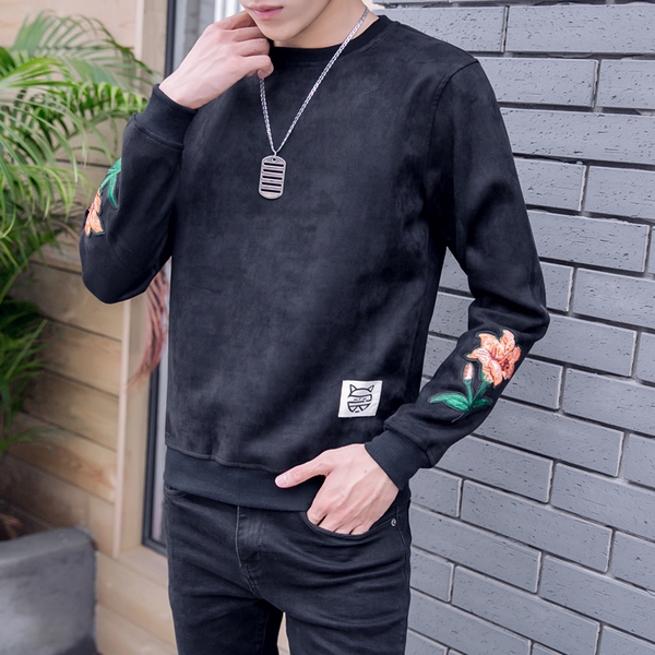 Οι άνδρες πλούσσα μπλούζες με κέντημα στο χέρι.