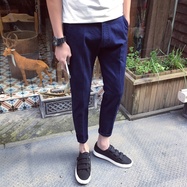 τζιν κομψή ανδρών σε 2 χρώματα - μαύρο και το μπλε του τύπου Slim