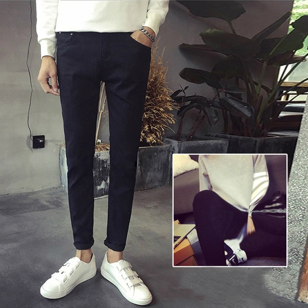 τζιν των ανδρών Slim τύπου σε μαύρο και μπλε, καθαρό μοντέλο