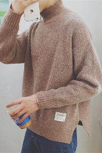 Мъжки пуловер широк модел тип Поло