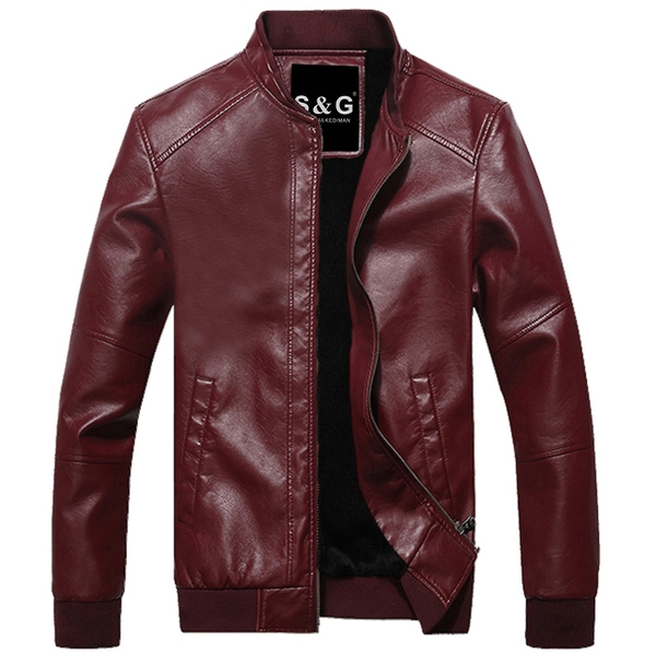 Мъжки кожени якета с изрязана яка в в 9 цвята.