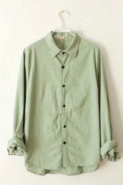 Αθλητικό-κομψό ανδρικό πουκάμισο  σε φρέσκα χρώματα - πράσινο, μπλε και άσπρο