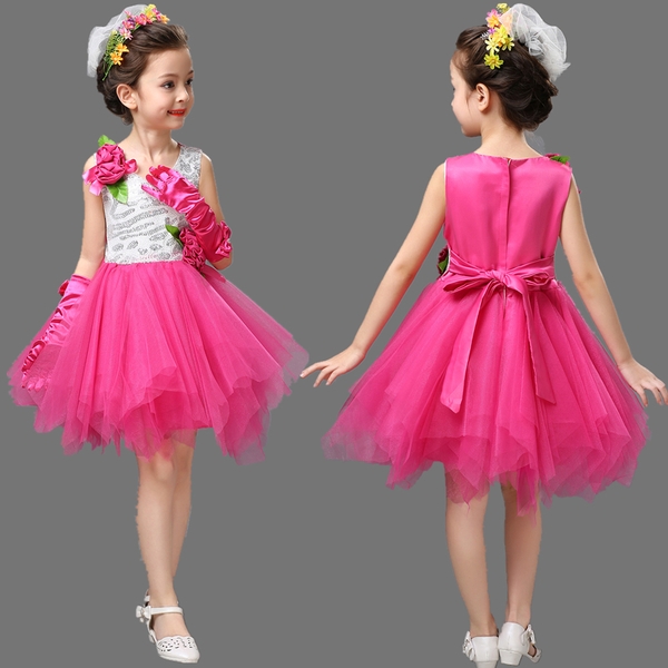 Παιδική καλοκαιρινό εντυπωσιακό μπλε μοβ ροζ κίτρινο φούξια φόρεμα για την παραλία και την καθημερινή ζωή