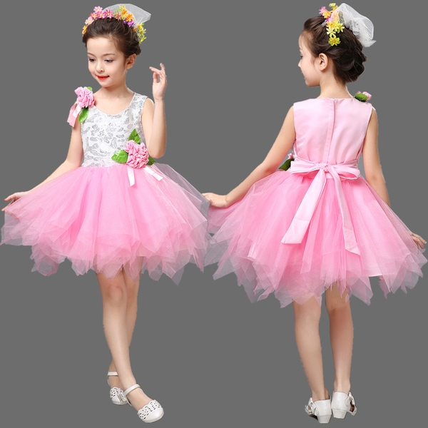 Παιδική καλοκαιρινό εντυπωσιακό μπλε μοβ ροζ κίτρινο φούξια φόρεμα για την παραλία και την καθημερινή ζωή