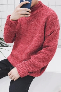 Ανδρικο χειροποίητο πουλόβερ Fleece  σε κόκκινο χρώμα