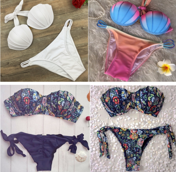 Дамски бански костюм имитираш мида в горнището