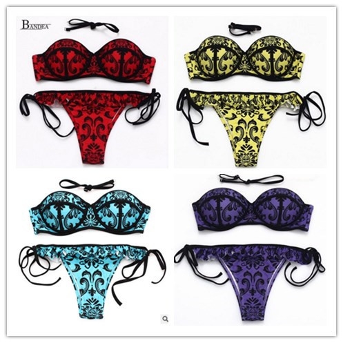 Μαγιό με ethnic μοτίβα με ένα άκαμπτο κύπελλο: 6 χρώματα