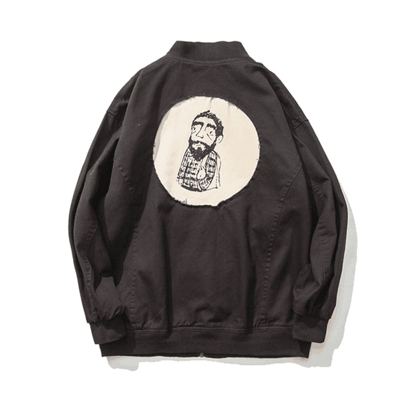 Αθλητικό μπουφάν μπέιζμπολ για άνδρες  σε μπεζ και μαύρο χρώμα