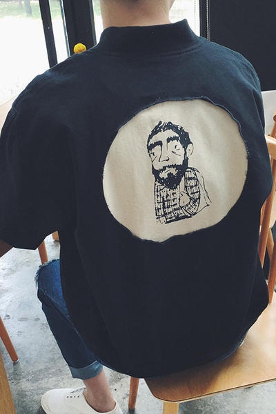 Αθλητικό μπουφάν μπέιζμπολ για άνδρες  σε μπεζ και μαύρο χρώμα