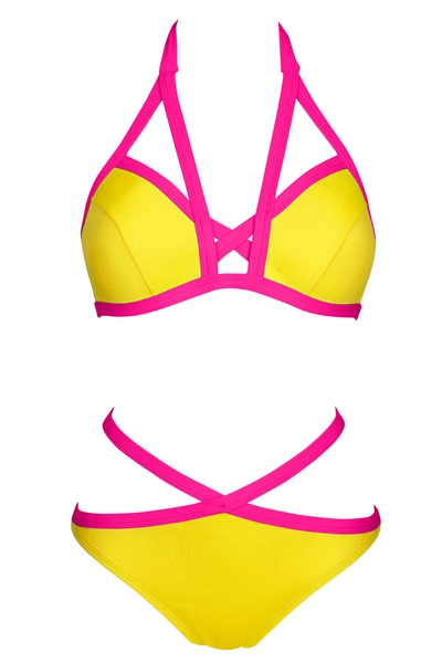 Οι γυναίκες υπερβολικό μαγιό στα χρώματα νέον