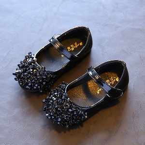Детски пролетни обувки с камъни за малки принцеси три модела с камъчета за момичета