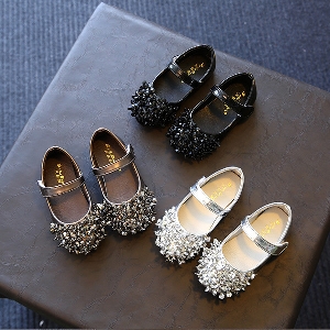 Детски пролетни обувки с камъни за малки принцеси три модела с камъчета за момичета