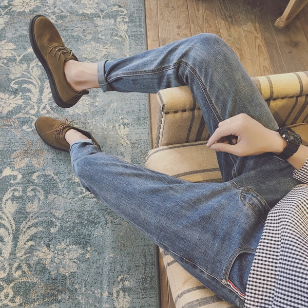 τζιν κομψή ανδρών σε φωτεινά χρώματα, πιέτα