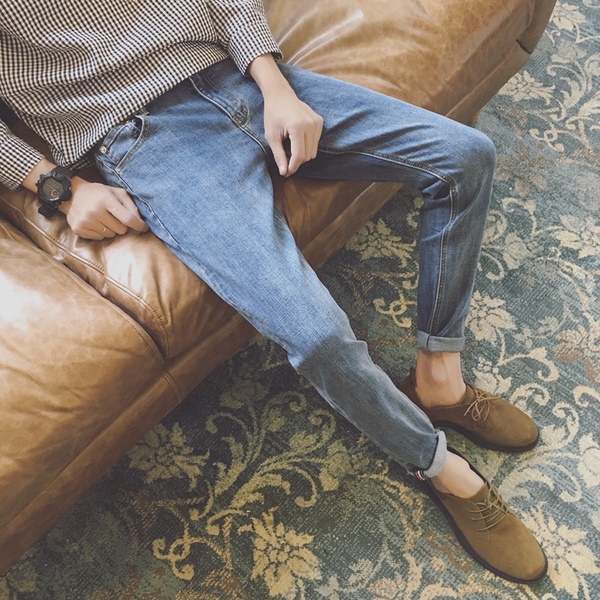 τζιν κομψή ανδρών σε φωτεινά χρώματα, πιέτα