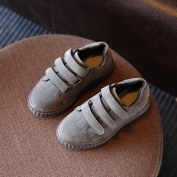 Детски маратонки с лепки за момичета и момчета черни, кафяви и сиви пролетни и есенни 