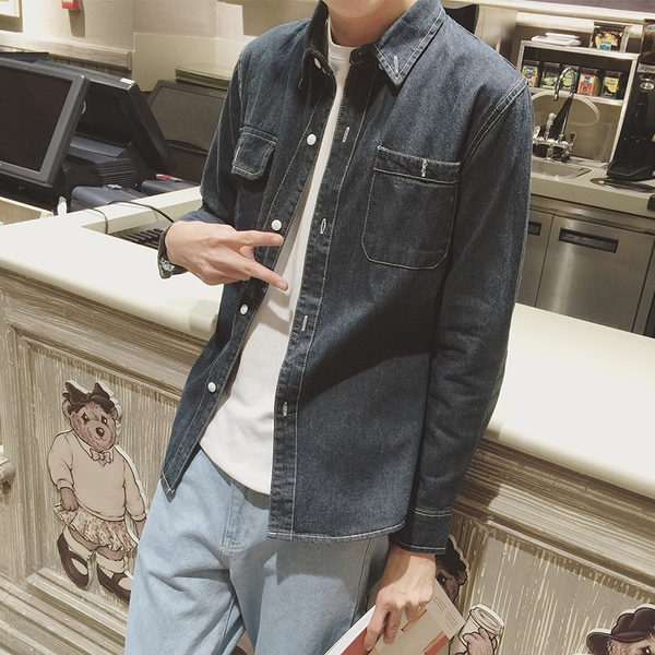 Αθλητικό ανδρικό πουκάμισο σε μπλε και γκρι χρώμα