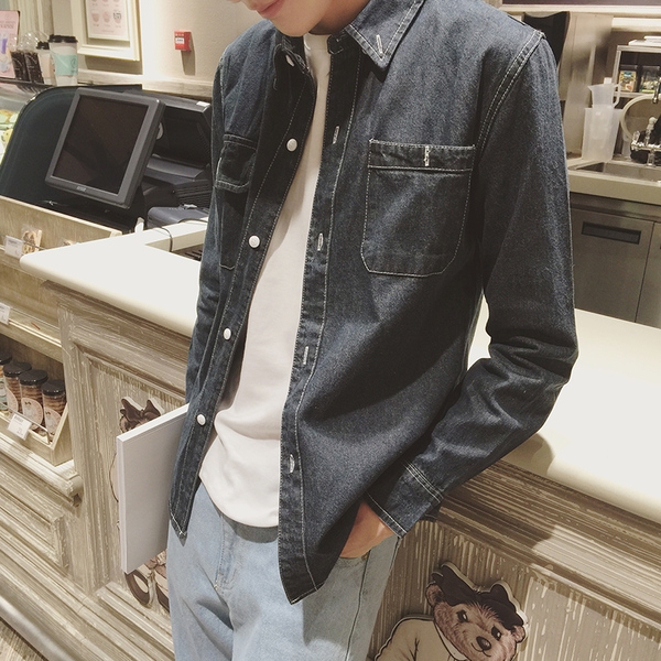 Αθλητικό ανδρικό πουκάμισο σε μπλε και γκρι χρώμα