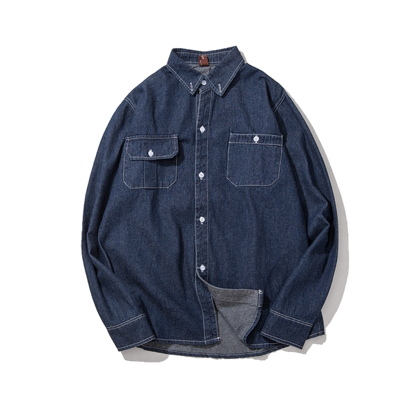 Αθλητικό ανδρικό πουκάμισο σε μπλε και γκρι χρώμα