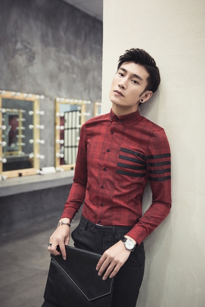 Επίσημο ανδρικό πουκάμισο  σε γκρι, σκούρο γκρι - Slim μοντέλο