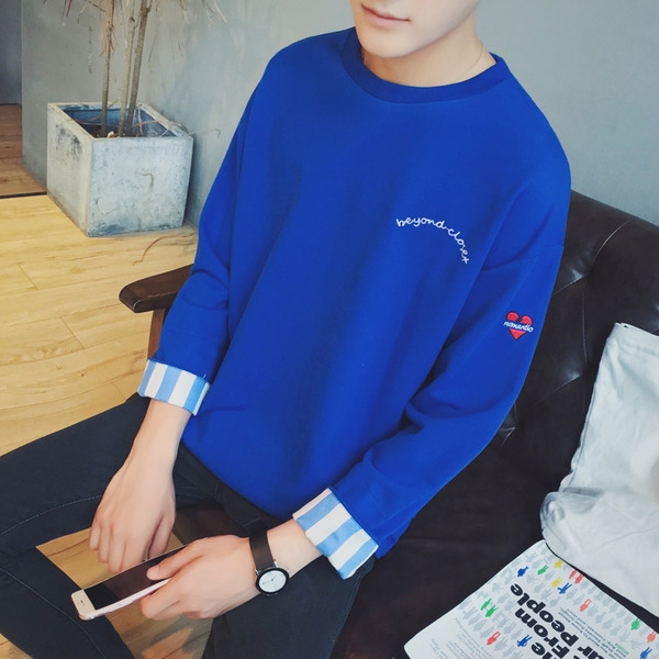 Широка мъжка блуза - дълга с О-образна яка