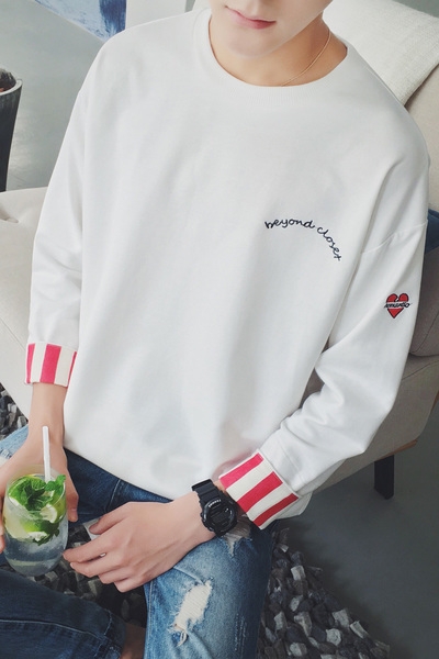 Широка мъжка блуза - дълга с О-образна яка